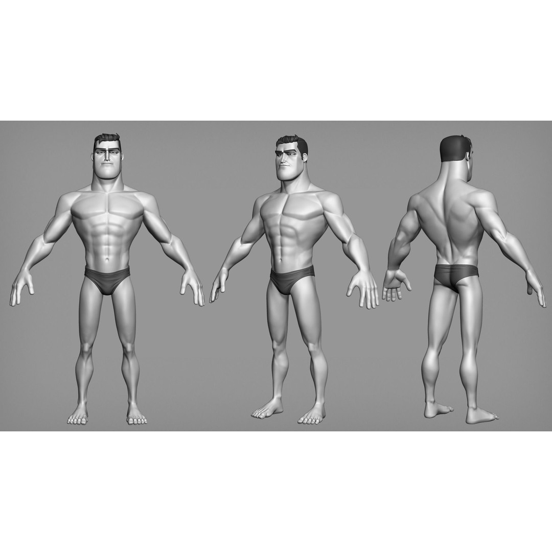 Cartoon Male Character Barry 3D Model – Stylized Rigged Mesh, FBX, Blender - View 3