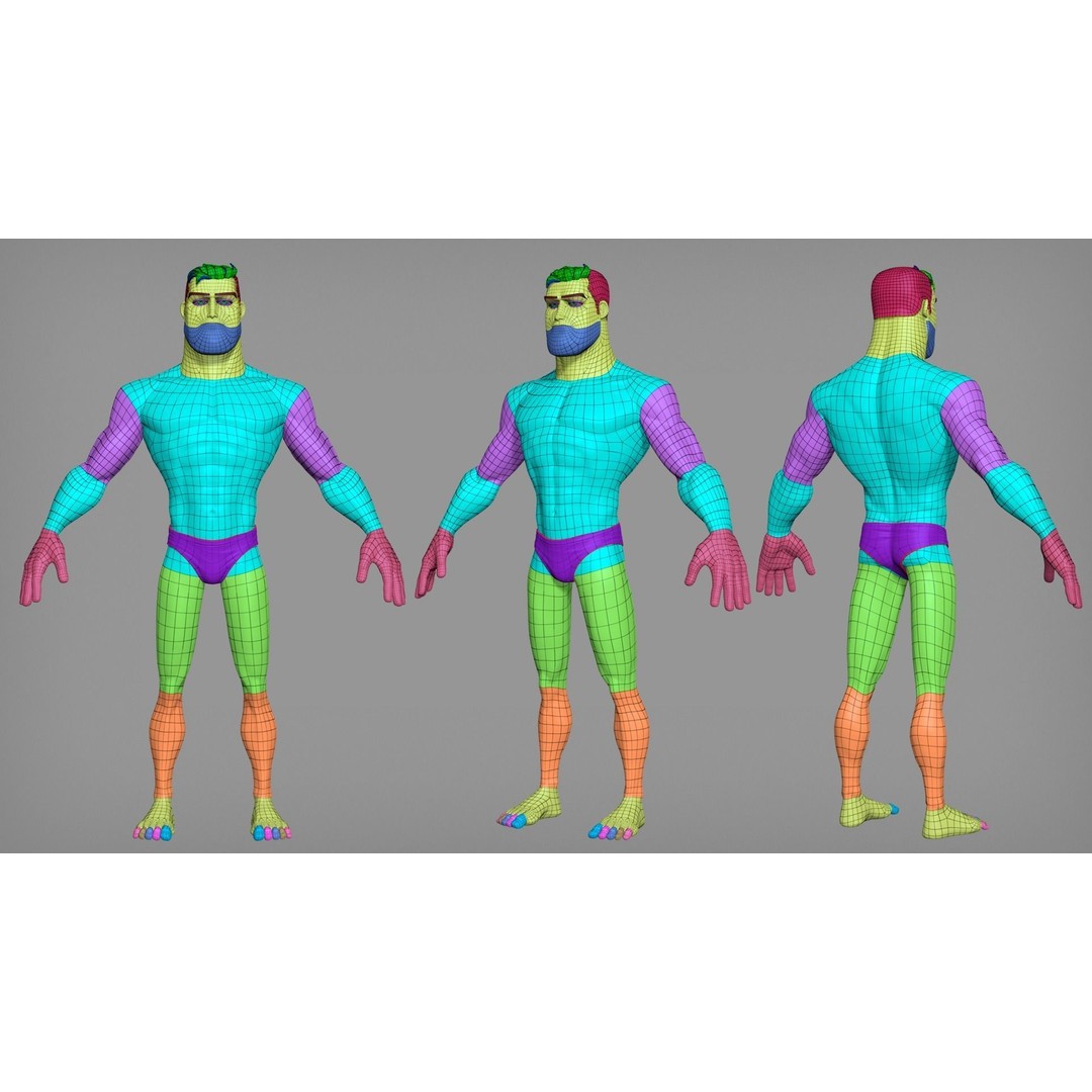 Cartoon Male Character Barry 3D Model – Stylized Rigged Mesh, FBX, Blender - View 4