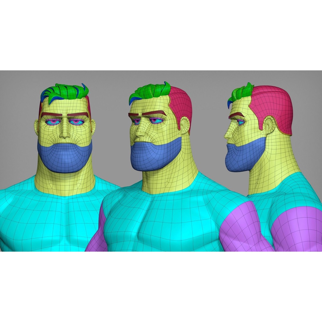 Cartoon Male Character Barry 3D Model – Stylized Rigged Mesh, FBX, Blender - View 6