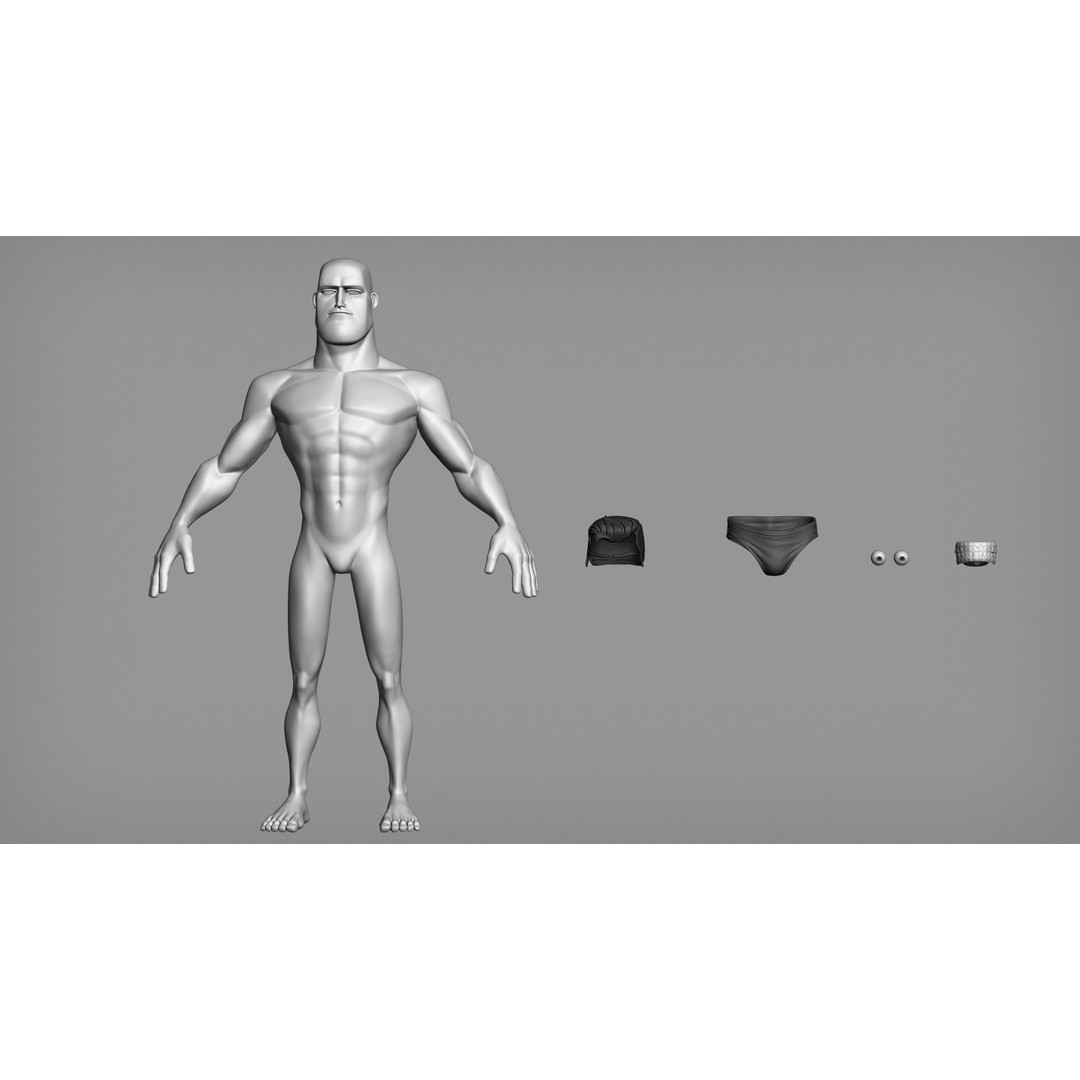 Cartoon Male Character Barry 3D Model – Stylized Rigged Mesh, FBX, Blender - View 9