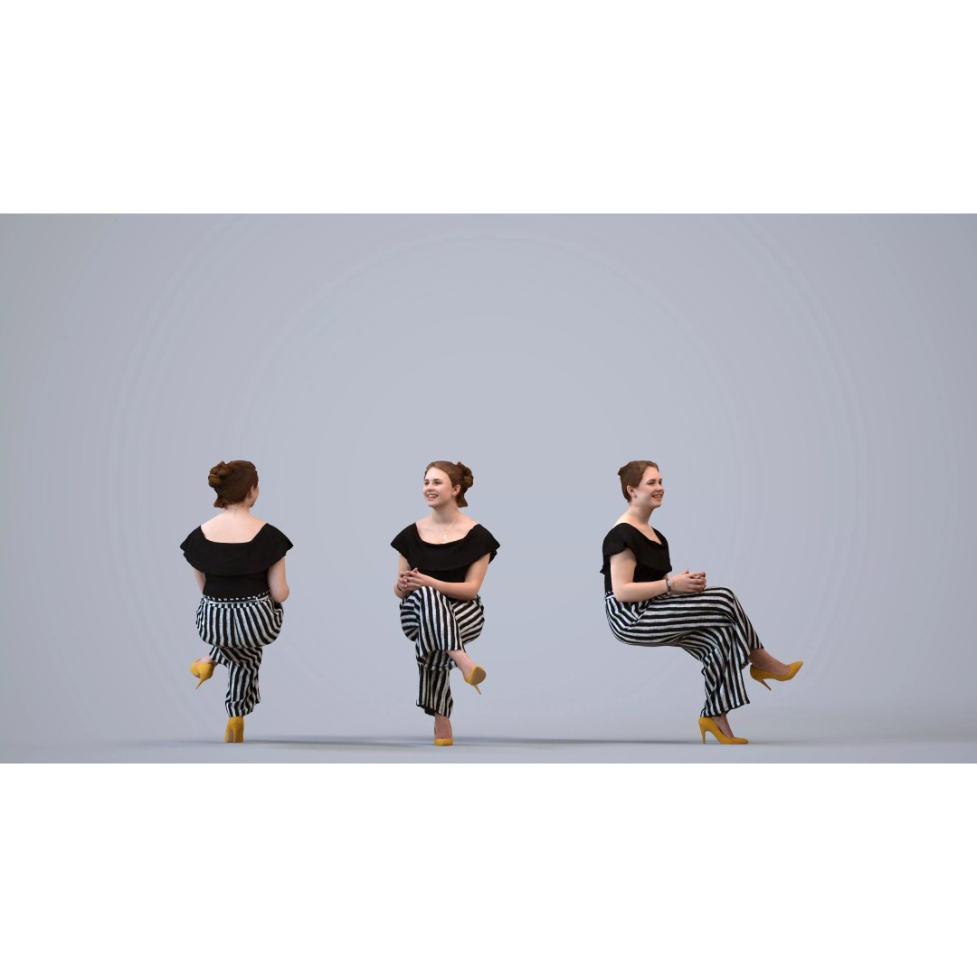 Caucasian Woman 3D Model – Realistic Office Character, FBX - View 2