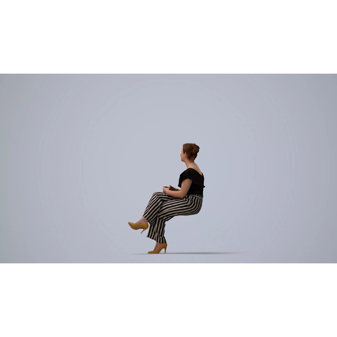 Caucasian Woman 3D Model – Realistic Office Character, FBX - View 3