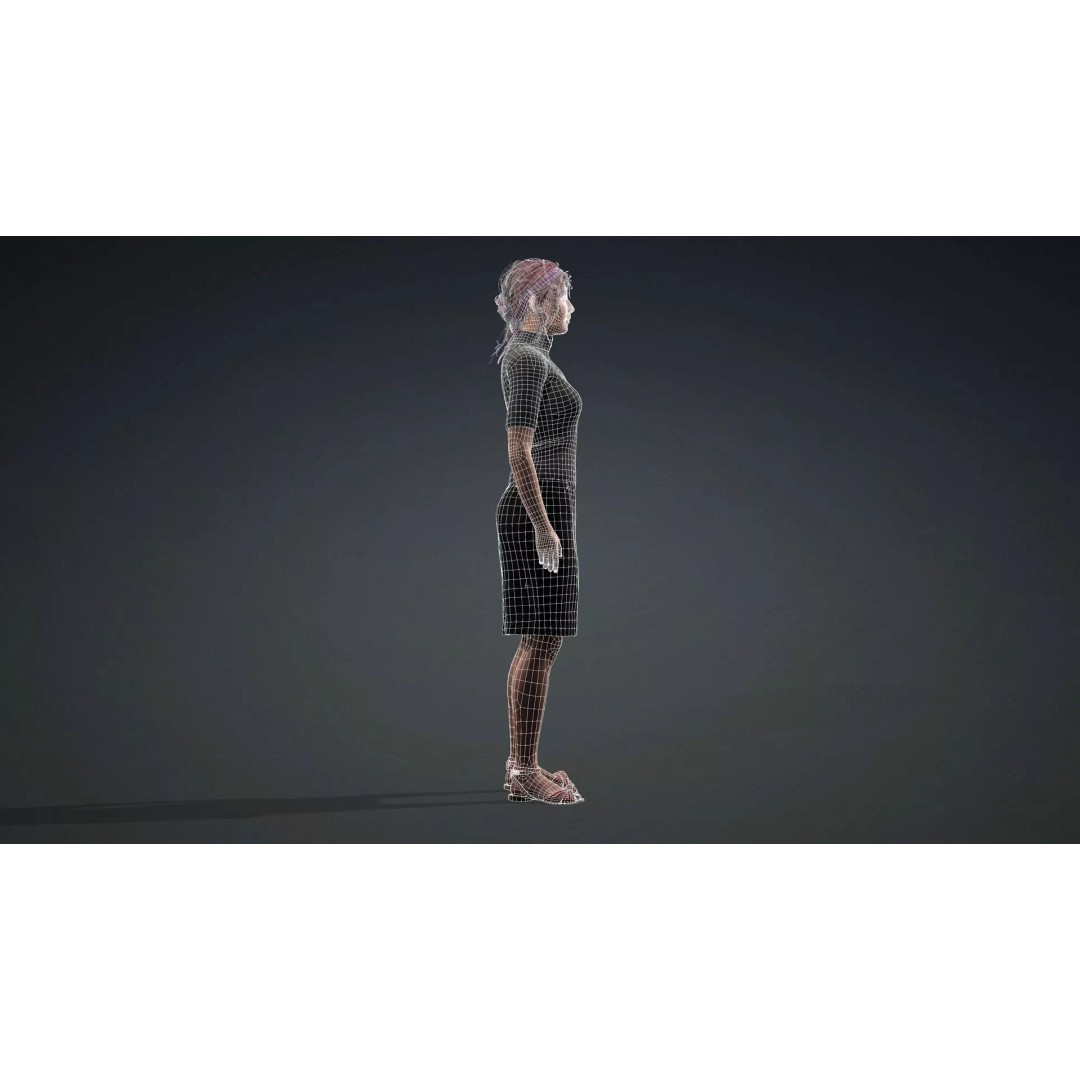Beautiful Girl 3D Model – Realistic Rigged Character for Games - View 14