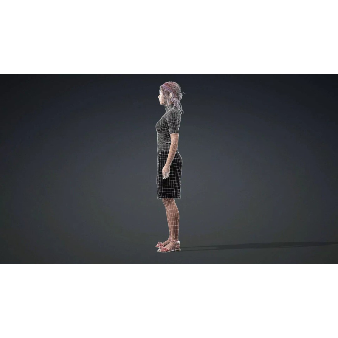 Beautiful Girl 3D Model – Realistic Rigged Character for Games - View 15