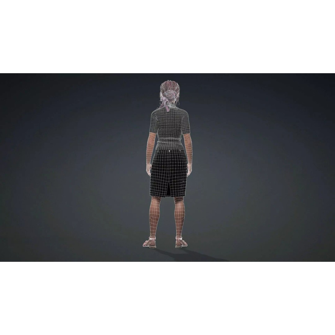 Beautiful Girl 3D Model – Realistic Rigged Character for Games - View 16