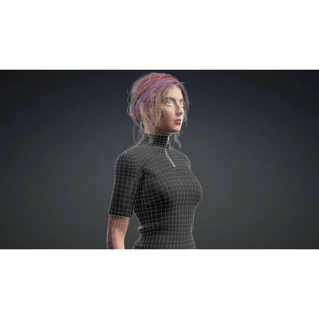Beautiful Girl 3D Model – Realistic Rigged Character for Games - View 19