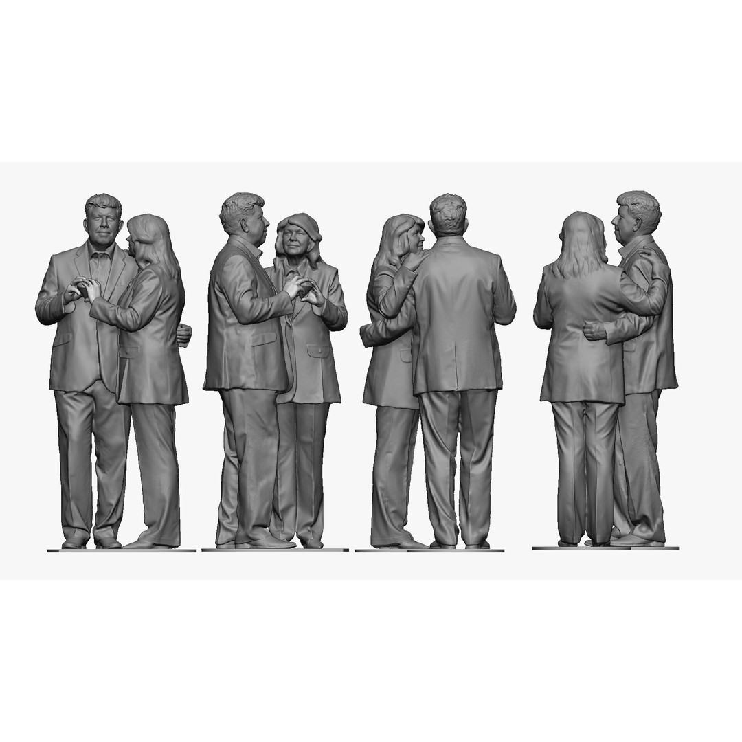 Elderly Couple Holding Hands 3D Model – High Poly Scanned Characters, FBX