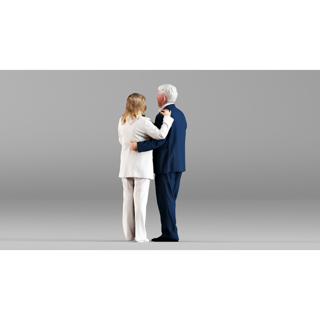 Elderly Couple Holding Hands 3D Model – High Poly Scanned Characters, FBX - View 6