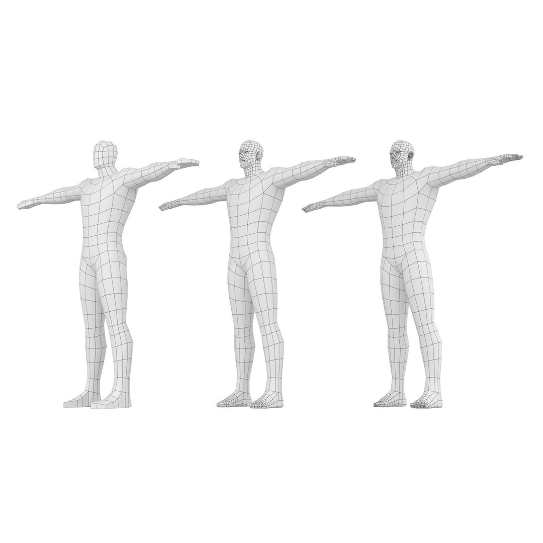 Hero Male 3D Model – Low Poly Base Mesh, FBX, Blender, Animation - View 11