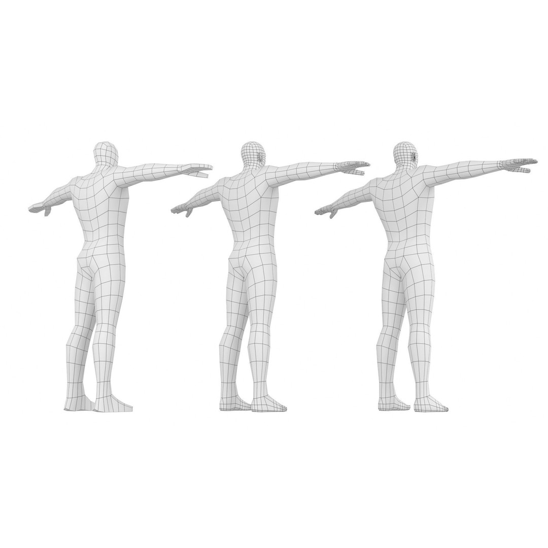 Hero Male 3D Model – Low Poly Base Mesh, FBX, Blender, Animation - View 12