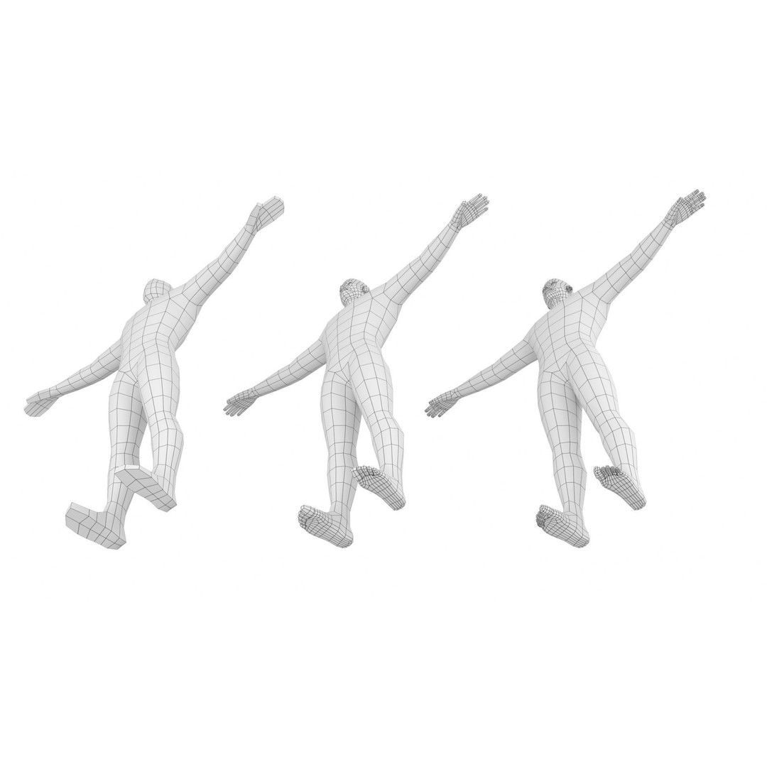 Hero Male 3D Model – Low Poly Base Mesh, FBX, Blender, Animation - View 13