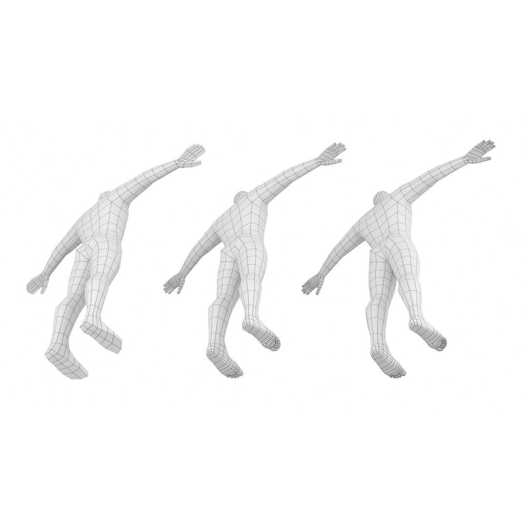 Hero Male 3D Model – Low Poly Base Mesh, FBX, Blender, Animation - View 14