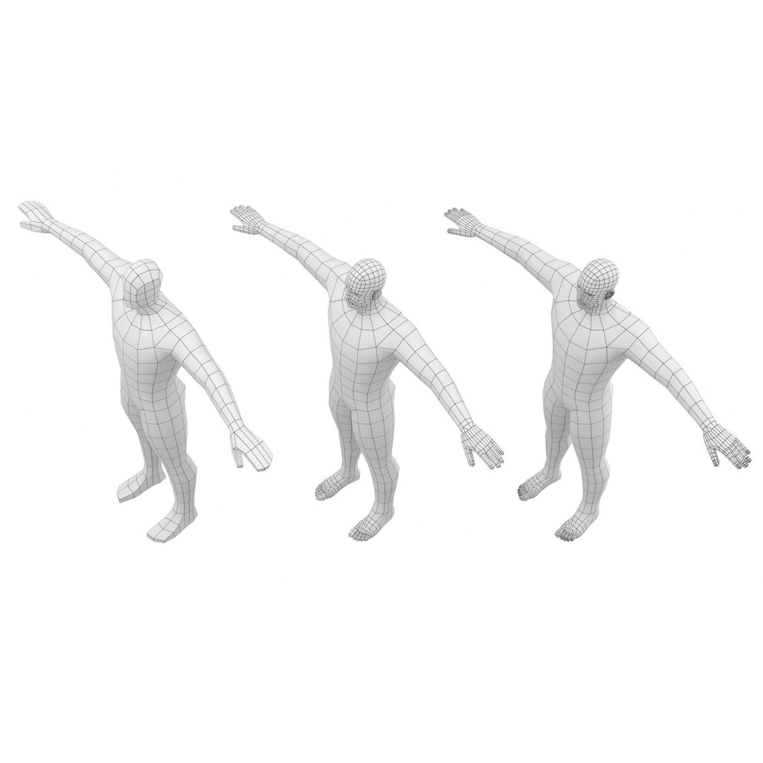 Hero Male 3D Model – Low Poly Base Mesh, FBX, Blender, Animation - View 15