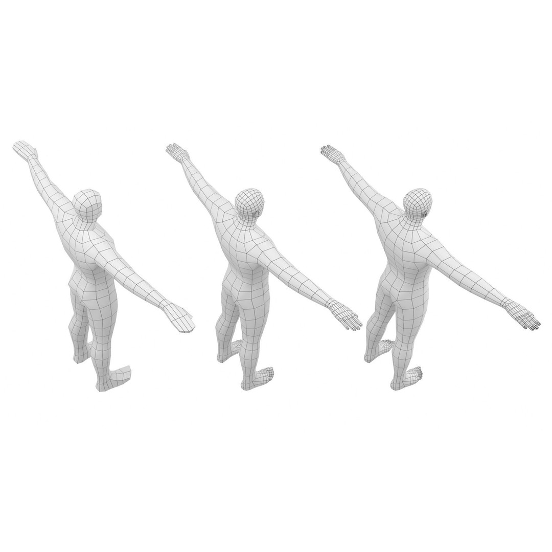 Hero Male 3D Model – Low Poly Base Mesh, FBX, Blender, Animation - View 16