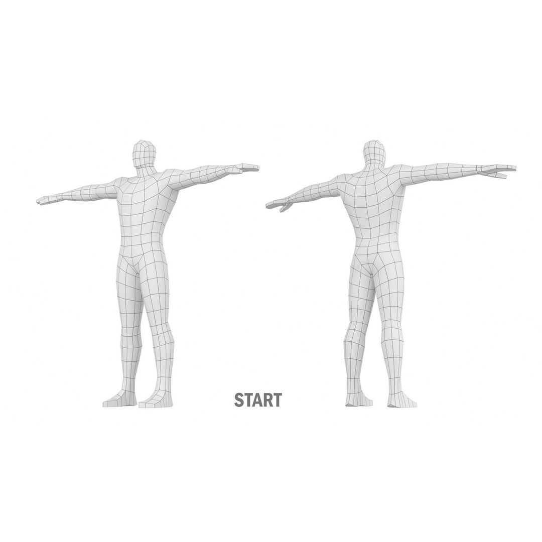 Hero Male 3D Model – Low Poly Base Mesh, FBX, Blender, Animation - View 17