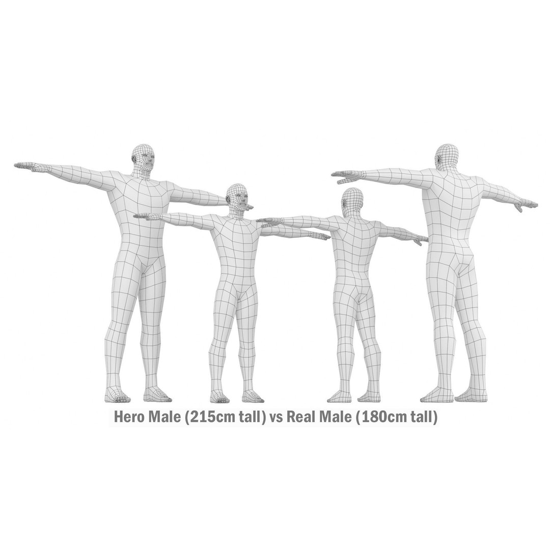 Hero Male 3D Model – Low Poly Base Mesh, FBX, Blender, Animation - View 20