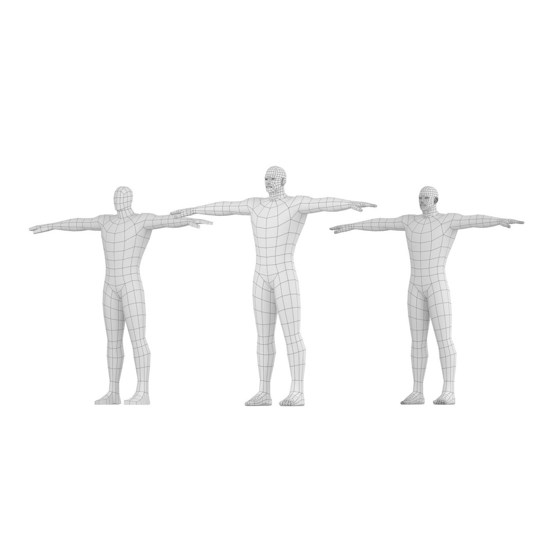 Hero Male 3D Model – Low Poly Base Mesh, FBX, Blender, Animation - View 3
