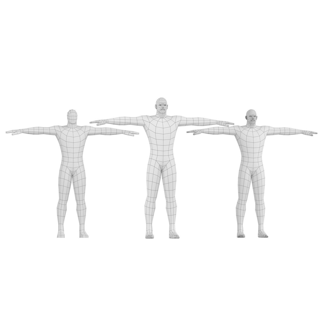 Hero Male 3D Model – Low Poly Base Mesh, FBX, Blender, Animation - View 4