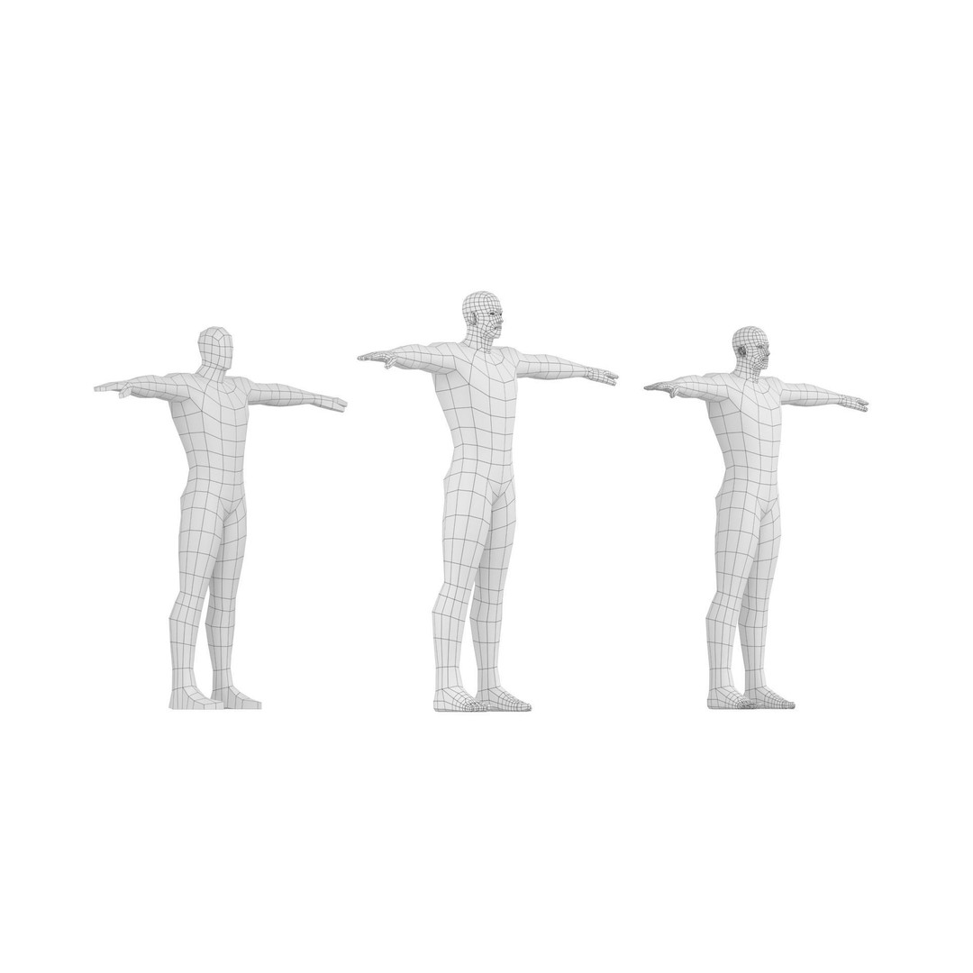 Hero Male 3D Model – Low Poly Base Mesh, FBX, Blender, Animation - View 5
