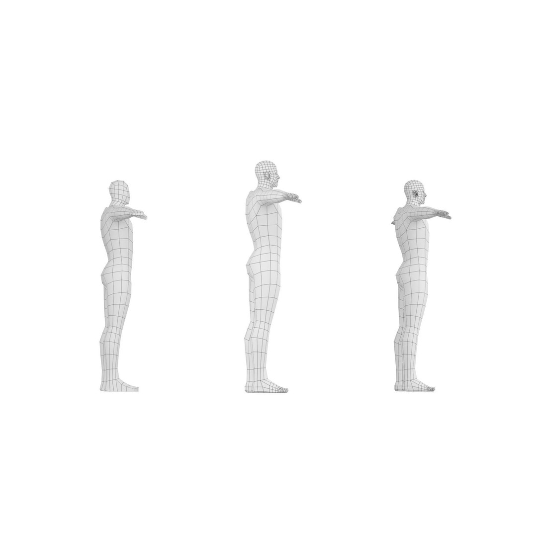 Hero Male 3D Model – Low Poly Base Mesh, FBX, Blender, Animation - View 6