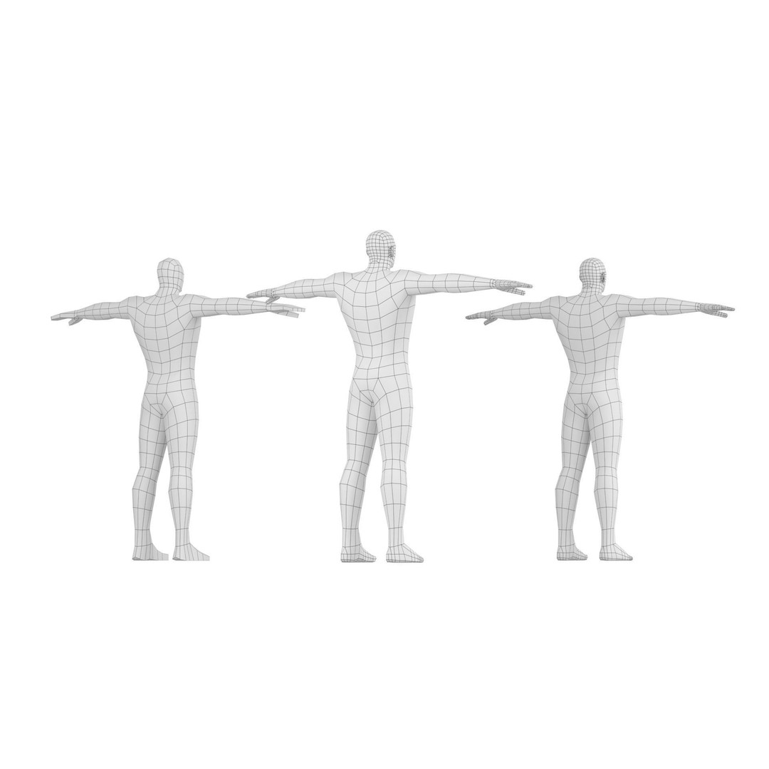 Hero Male 3D Model – Low Poly Base Mesh, FBX, Blender, Animation - View 7