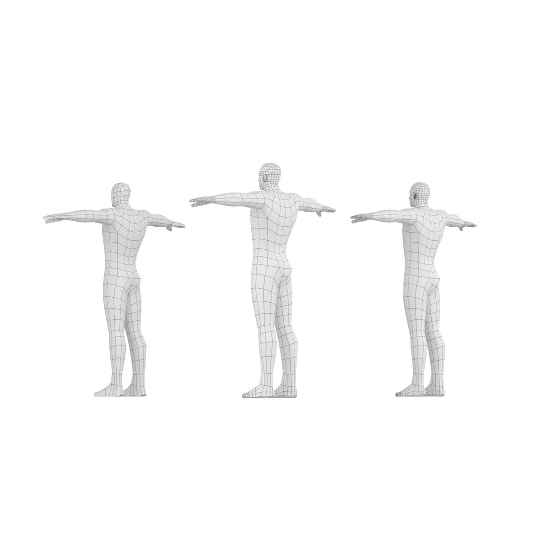 Hero Male 3D Model – Low Poly Base Mesh, FBX, Blender, Animation - View 9
