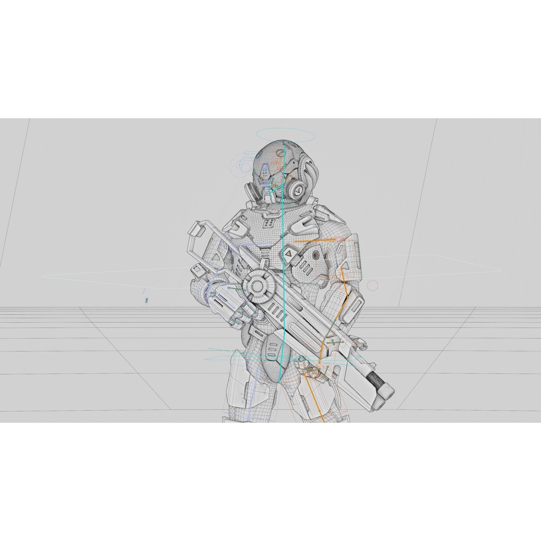Cyborg Soldier RX-10 3D Model – Rigged Sci-Fi Character for Unity & Unreal Engine