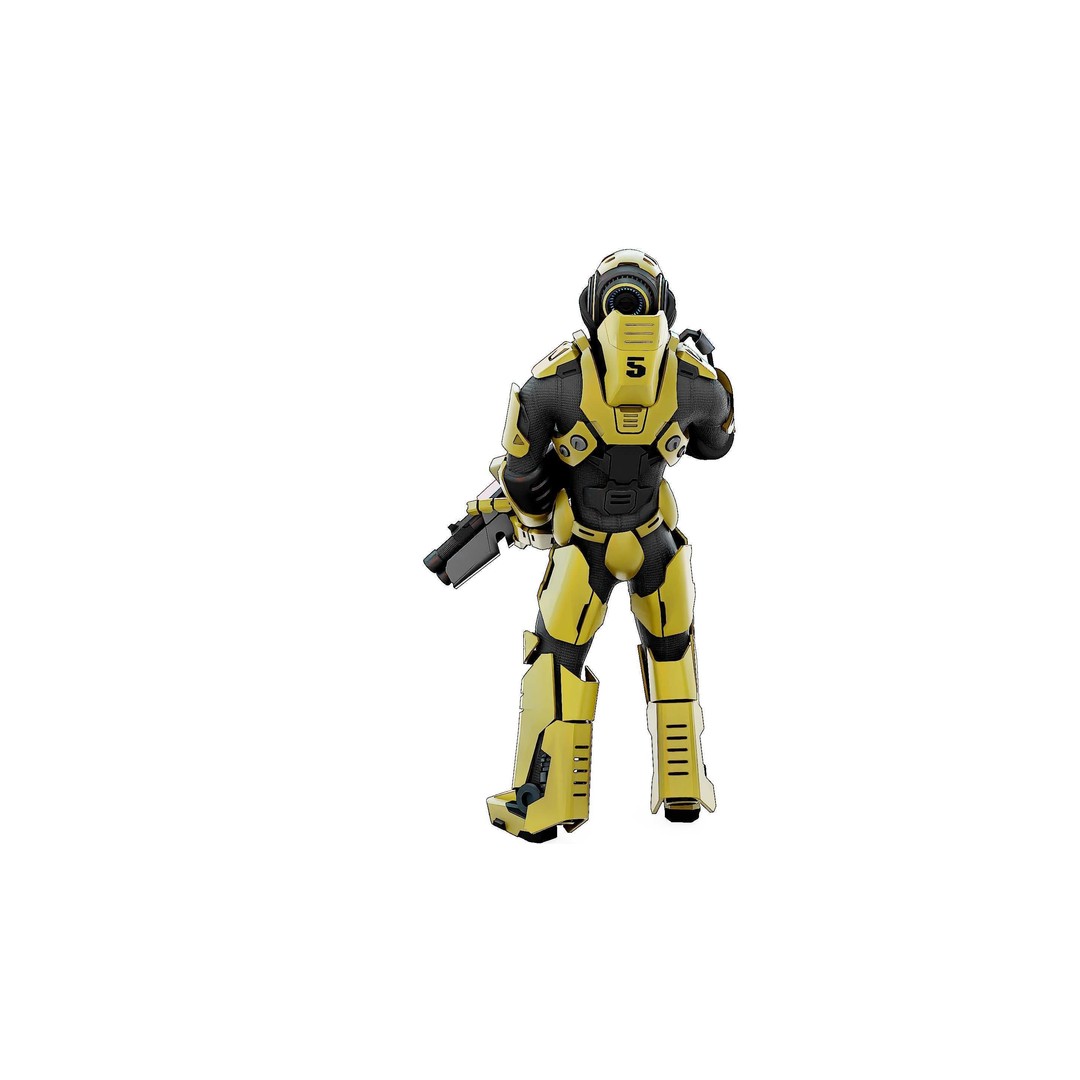 Cyborg Soldier RX-10 3D Model – Rigged Sci-Fi Character for Unity & Unreal Engine - View 15