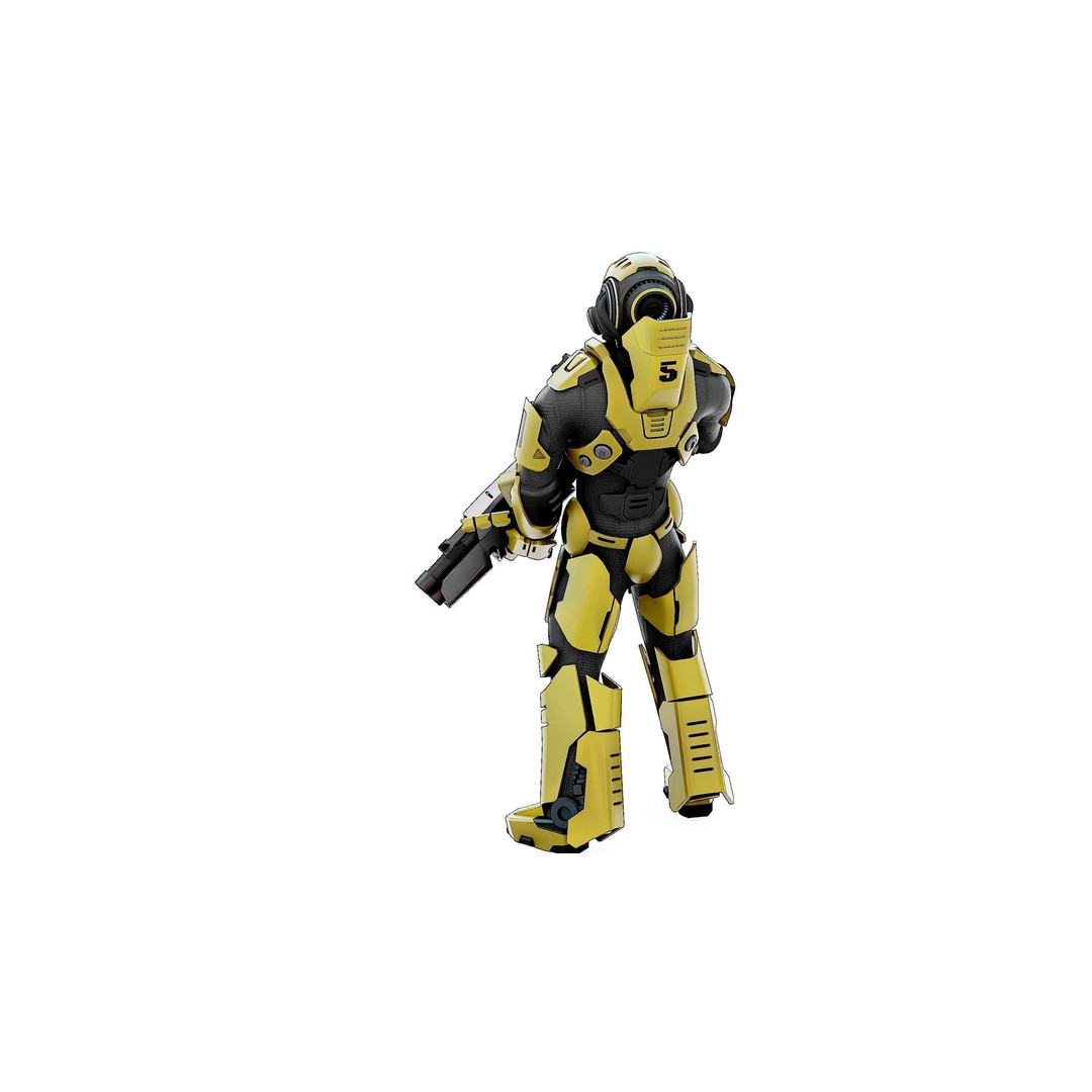 Cyborg Soldier RX-10 3D Model – Rigged Sci-Fi Character for Unity & Unreal Engine - View 16