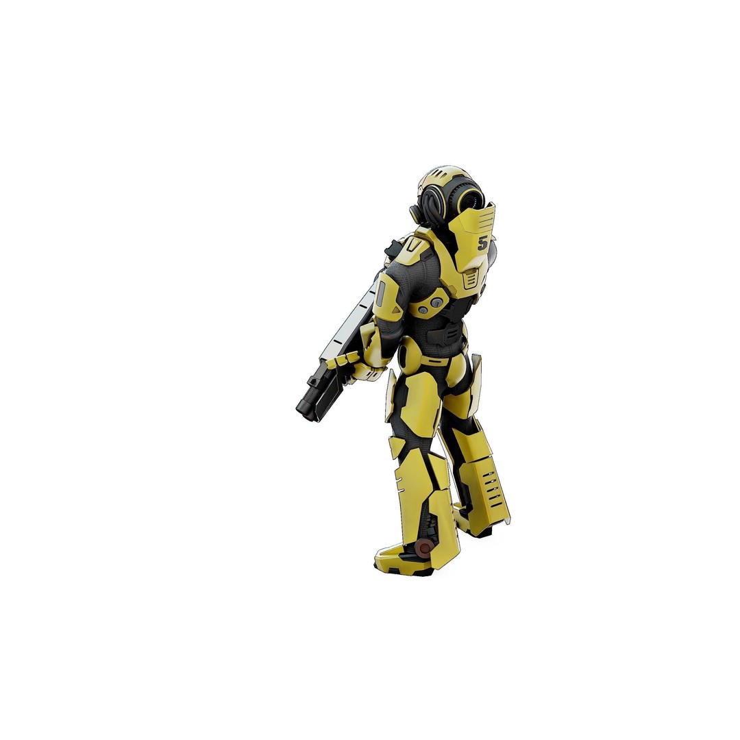 Cyborg Soldier RX-10 3D Model – Rigged Sci-Fi Character for Unity & Unreal Engine - View 17
