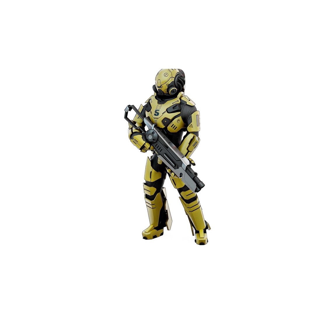 Cyborg Soldier RX-10 3D Model – Rigged Sci-Fi Character for Unity & Unreal Engine - View 22