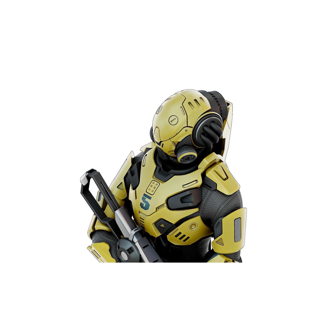 Cyborg Soldier RX-10 3D Model – Rigged Sci-Fi Character for Unity & Unreal Engine - View 27