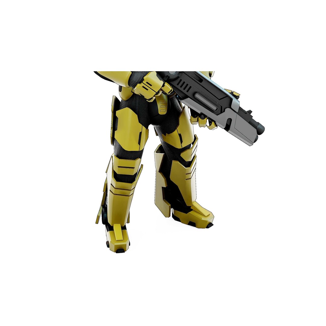 Cyborg Soldier RX-10 3D Model – Rigged Sci-Fi Character for Unity & Unreal Engine - View 29