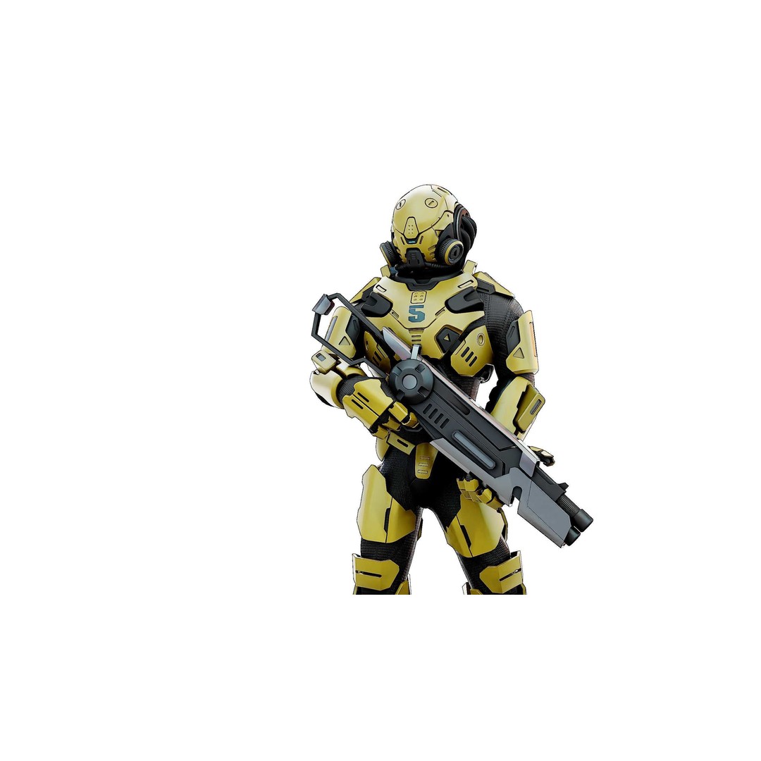 Cyborg Soldier RX-10 3D Model – Rigged Sci-Fi Character for Unity & Unreal Engine - View 3