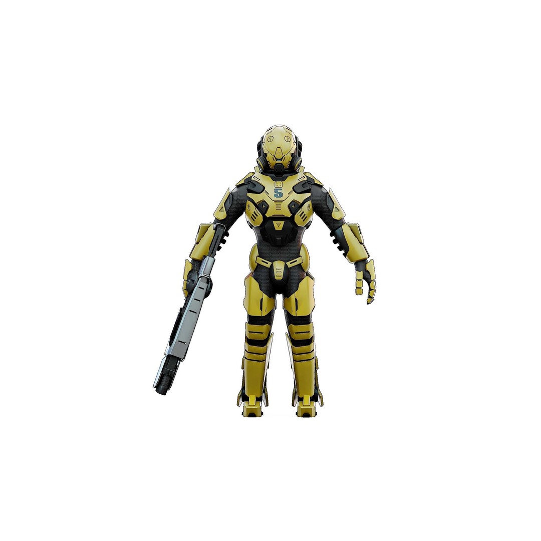 Cyborg Soldier RX-10 3D Model – Rigged Sci-Fi Character for Unity & Unreal Engine - View 31