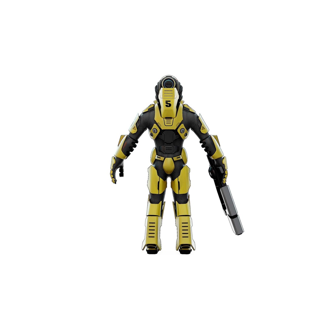 Cyborg Soldier RX-10 3D Model – Rigged Sci-Fi Character for Unity & Unreal Engine - View 32