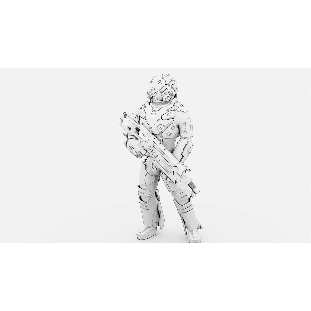 Cyborg Soldier RX-10 3D Model – Rigged Sci-Fi Character for Unity & Unreal Engine - View 33