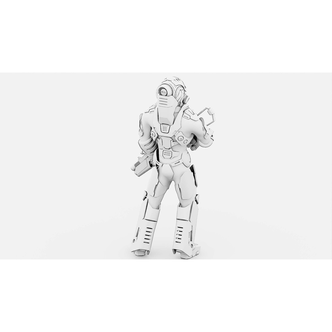 Cyborg Soldier RX-10 3D Model – Rigged Sci-Fi Character for Unity & Unreal Engine - View 34