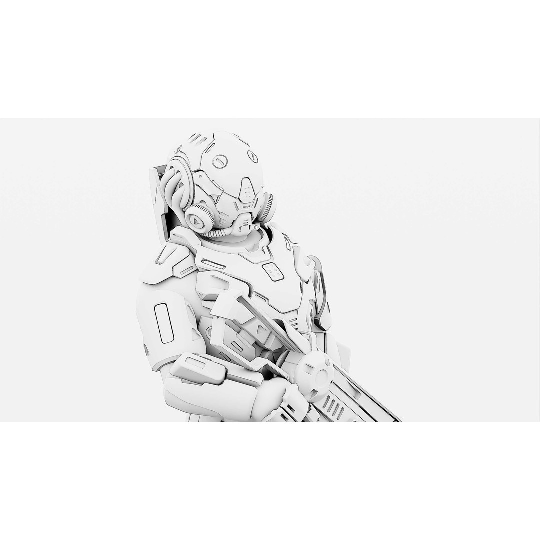 Cyborg Soldier RX-10 3D Model – Rigged Sci-Fi Character for Unity & Unreal Engine - View 35