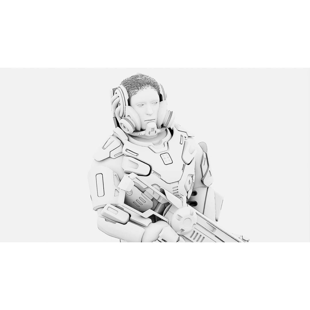 Cyborg Soldier RX-10 3D Model – Rigged Sci-Fi Character for Unity & Unreal Engine - View 36