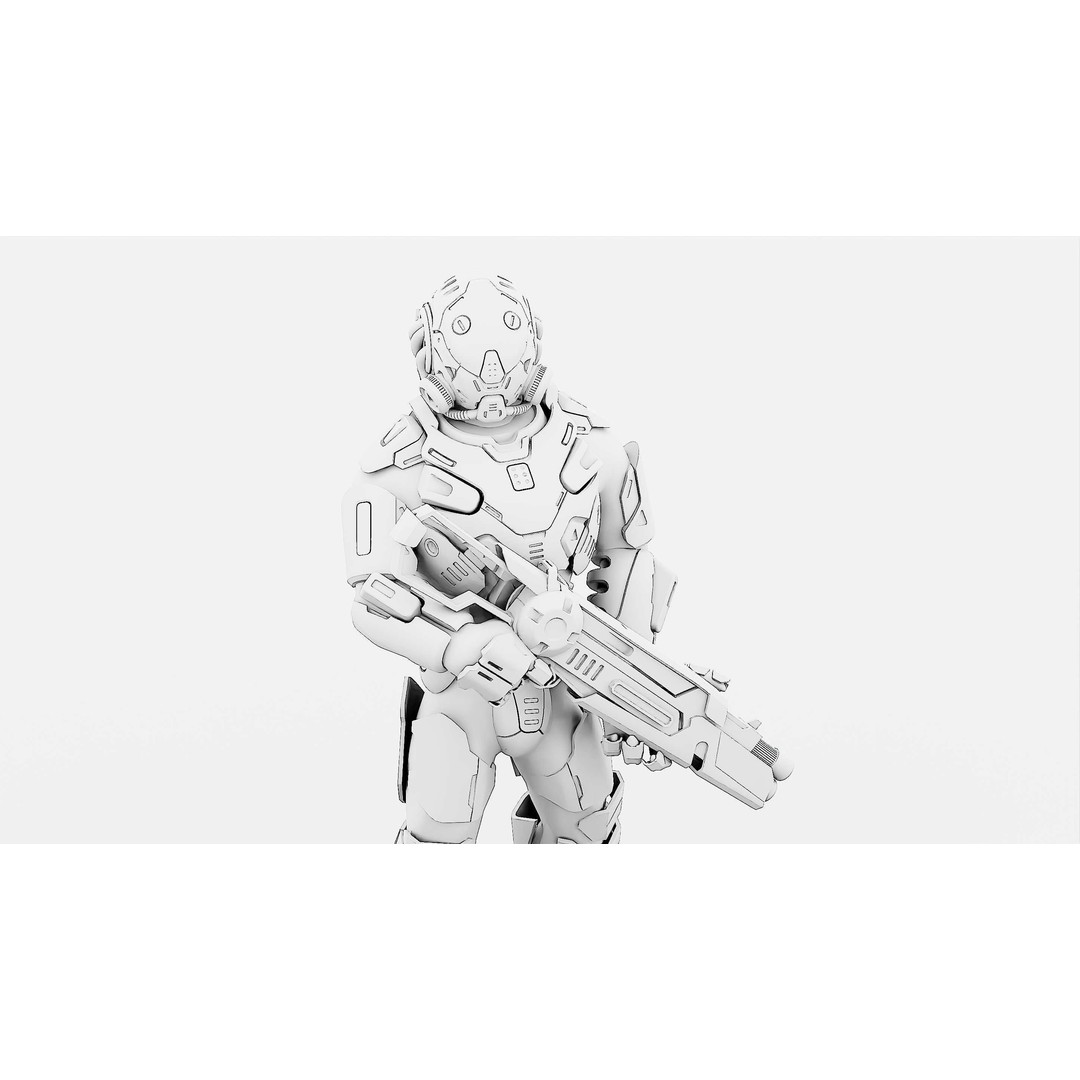 Cyborg Soldier RX-10 3D Model – Rigged Sci-Fi Character for Unity & Unreal Engine - View 37