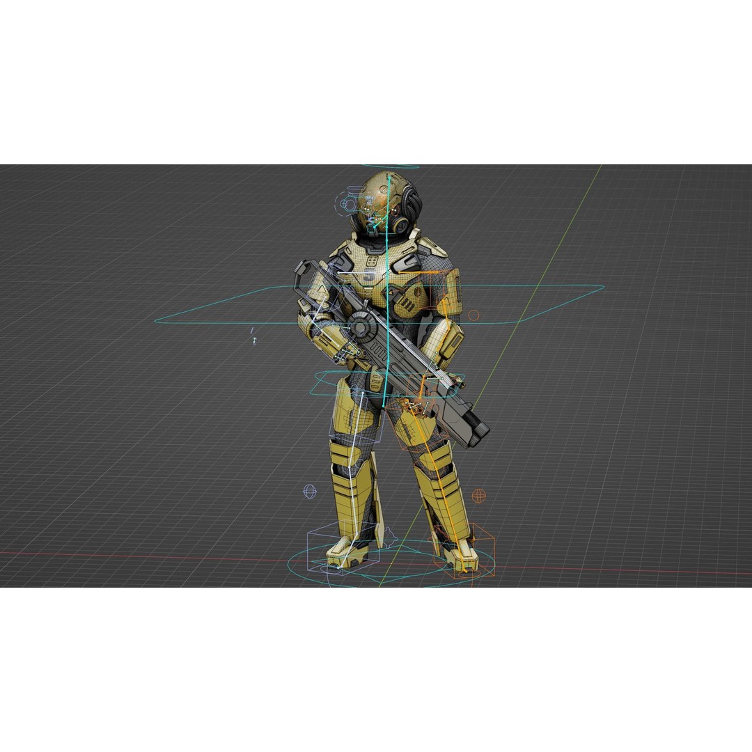 Cyborg Soldier RX-10 3D Model – Rigged Sci-Fi Character for Unity & Unreal Engine - View 38