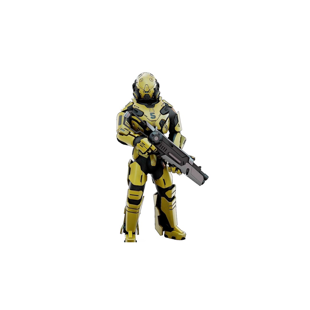 Cyborg Soldier RX-10 3D Model – Rigged Sci-Fi Character for Unity & Unreal Engine - View 4