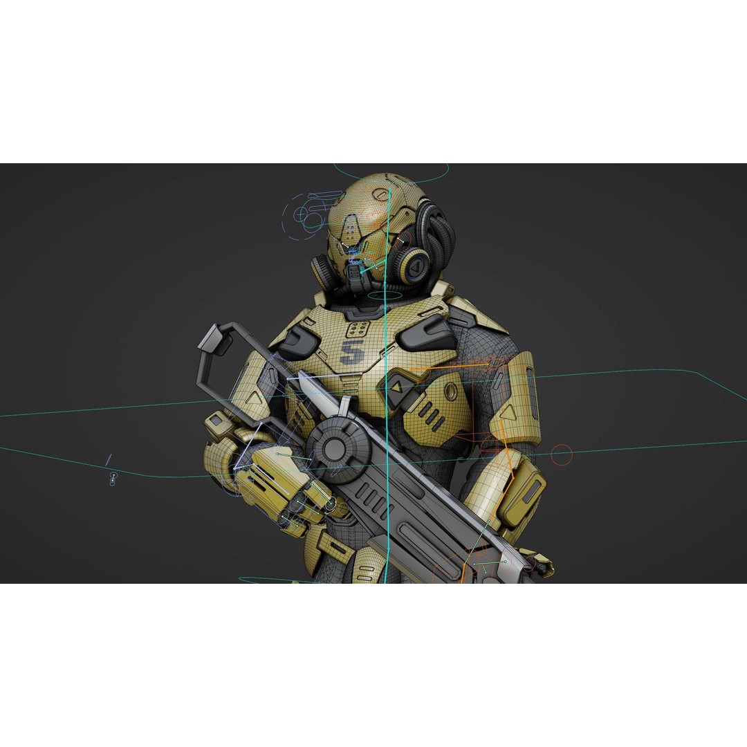 Cyborg Soldier RX-10 3D Model – Rigged Sci-Fi Character for Unity & Unreal Engine - View 40