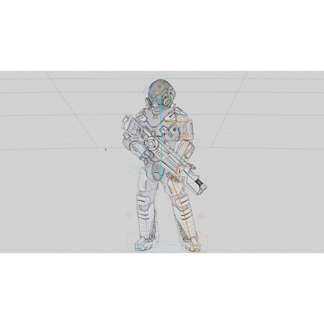 Cyborg Soldier RX-10 3D Model – Rigged Sci-Fi Character for Unity & Unreal Engine - View 41