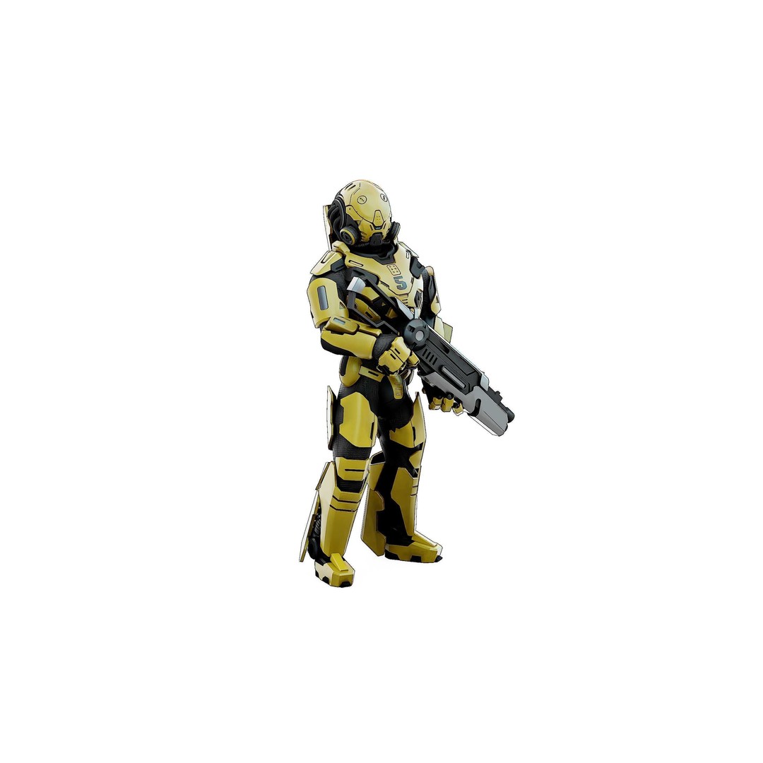 Cyborg Soldier RX-10 3D Model – Rigged Sci-Fi Character for Unity & Unreal Engine - View 5