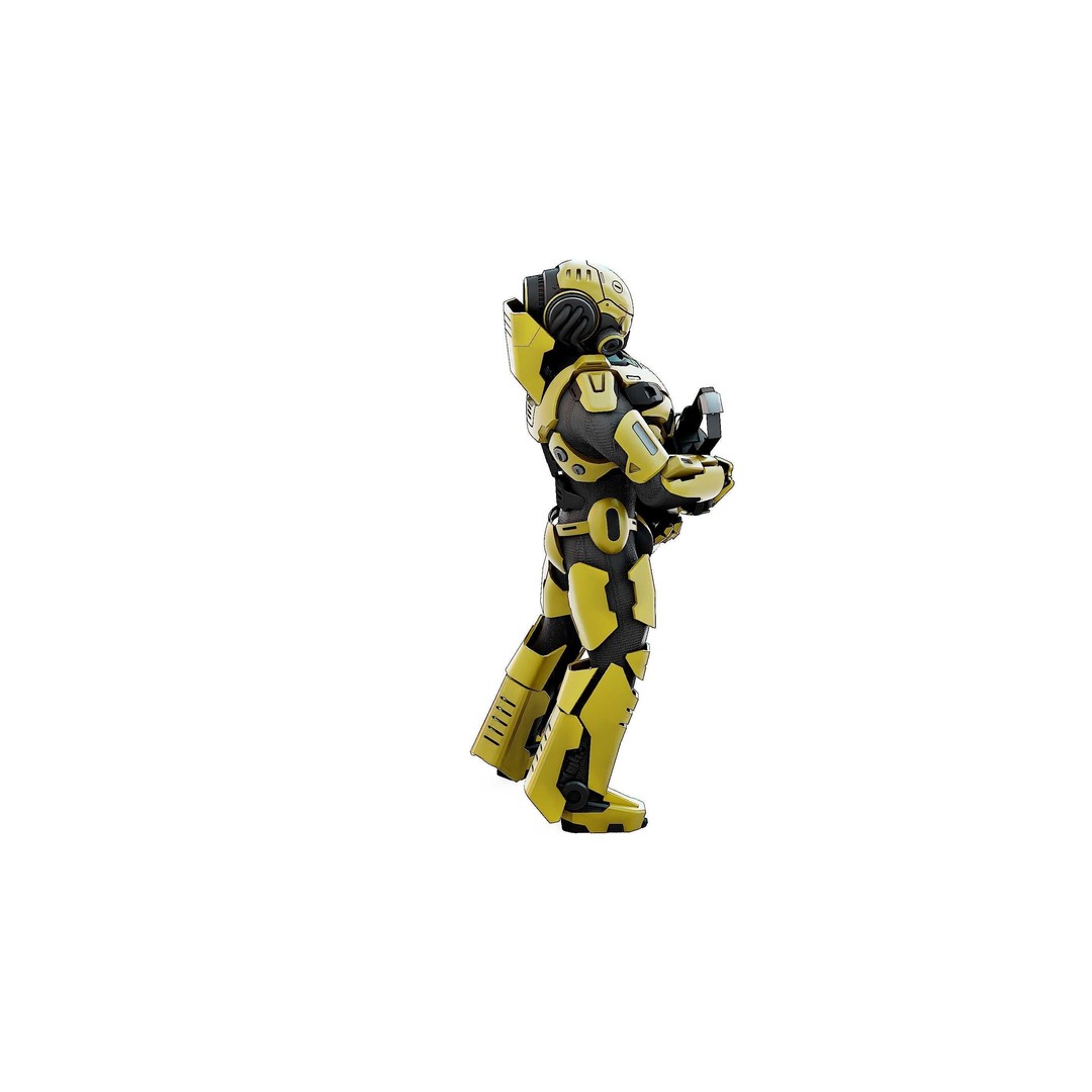 Cyborg Soldier RX-10 3D Model – Rigged Sci-Fi Character for Unity & Unreal Engine - View 9