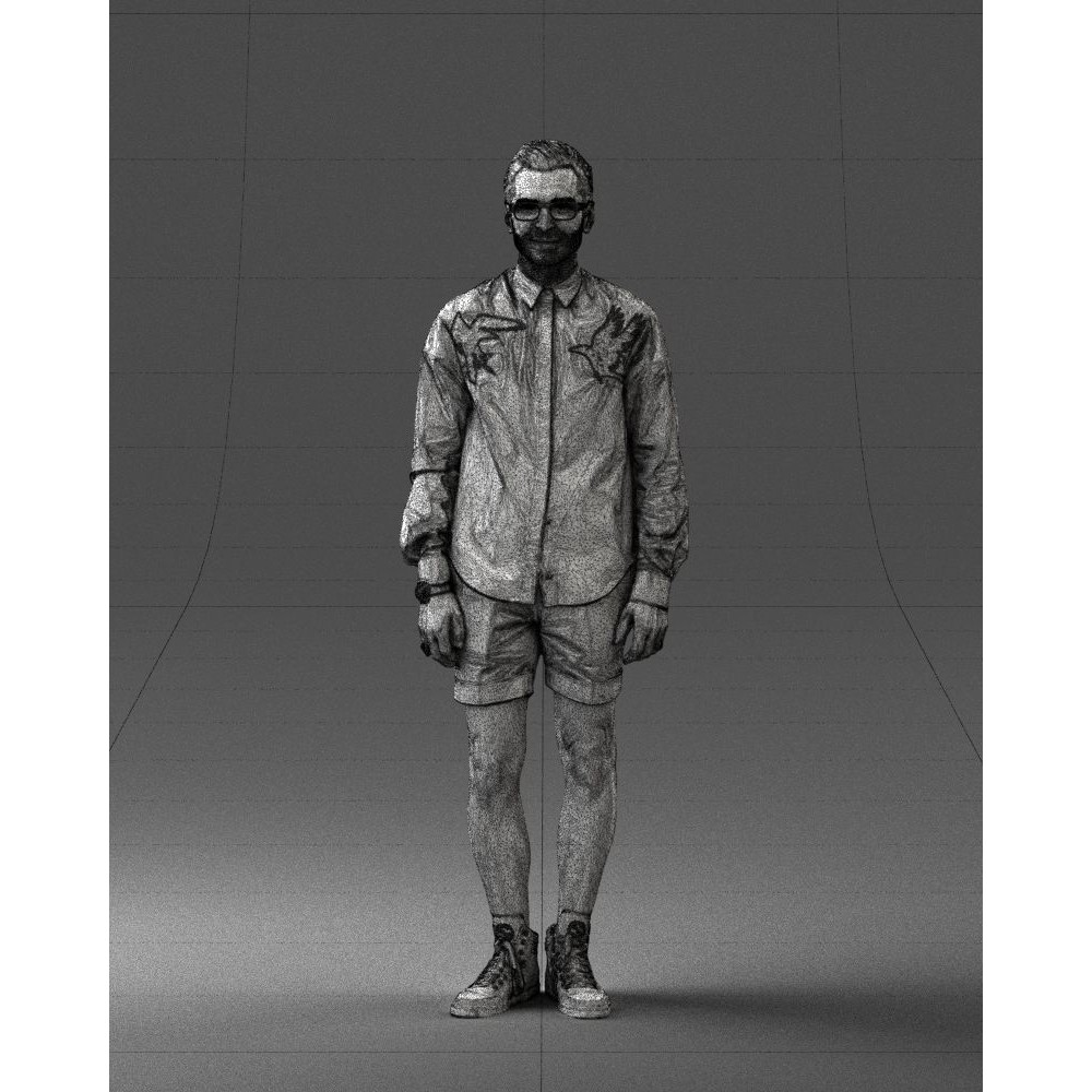 Casual Male Character 3D Model – Realistic Full Body Scan, FBX, OBJ
