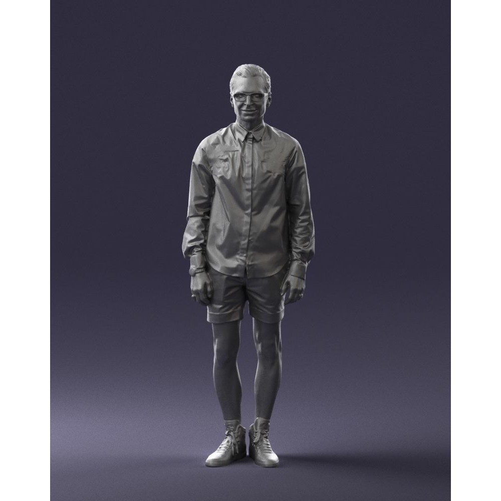 Casual Male Character 3D Model – Realistic Full Body Scan, FBX, OBJ - View 3