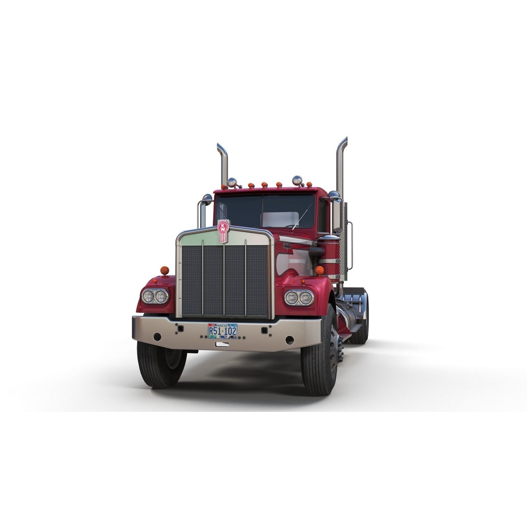 Kenworth W900A 3D Model – Low Poly Game Ready Truck with PBR Textures - View 10
